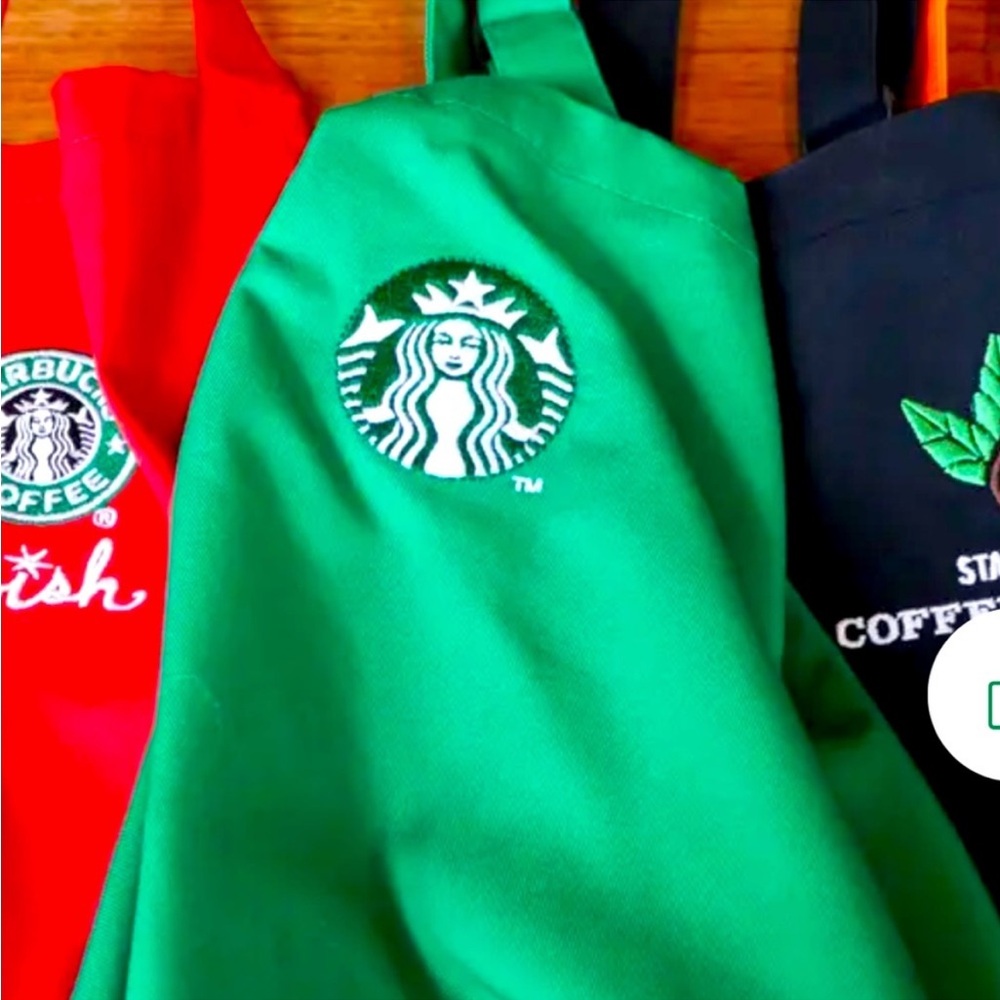 STARBUCKS GREEN EMPLOYEE BARiSTA APRON💚HAS 2 OPEN POCKETS - TiE iN BACK/ADJUSTS
